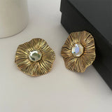 Holiday popular brand retro style jewelry women's large round flowers exaggerated exquisite ear clips popular party accessories