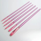 AOOKMIYA 4/6pcs Watercolor Brush Set Nylon Hair Round Head Flat Head Purple Green Rod Brush Art Students Special Painting Supplies