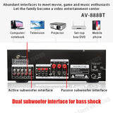 888BT 999BT Dual Dynamic Screen Digital Bluetooth Amplifier HiFi Stereo Sound AMP For Home Car Theatre Karaoke Meeting Max 4000W