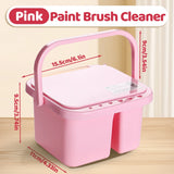 AOOKMIYA 1pc Marie Multifunctional Brush Cleaner/Washer,White,Pink,Blue Portable Handheld Brush Basin Holder,Organizer for Acrylic