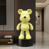 Creative Geometric Violent Bear Resin Sculpture Ornaments, Light Luxury Art Living Room TV Cabinet Decoration, Trendy Home Gifts