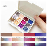 AOOKMIYA Super Vision 12 Color Pearlescent Layered Chameleon Watercolor Pigment 1ML/2ML Popular Color Natural Mica Pigment Art Supplies