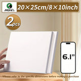 AOOKMIYA Marie's 2 Pack 8 Sizes Blank Stretched Canvas Bulk White Prepared Mini Framed Boards for Painting,Drawing,Oil,Acrylic,Tempera