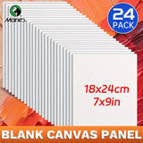 AOOKMIYA 24 Packs 7 x 9Inch Painting Canvas Panels Bulk,Art Blank White Canvas Boards for Acrylic,Gouache,Oil,Painting for Adults,Student