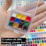 AOOKMIYA Van Gogh Netherlands 24/40 Color Solid Watercolor Paint Trial Pack 0.5/1ml Mini Pack Acuarela Artist Painting Art Supplies