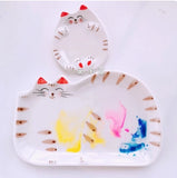 AOOKMIYA Ceramic watercolor palette multi-cell watercolor painting white porcelain palette professional painting ceramic supplies
