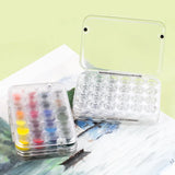 AOOKMIYA Empty Mini Watercolor Paint Packing Box 0.8ML 24Grids Portable Moisturizing Box Art Student Going Out for Sketching Art Supplies
