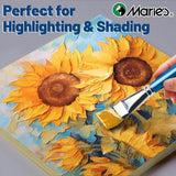 AOOKMIYA Marie's 7pcs Flat Paint Brushes Set with Wolf Hair & Long Handle for Oil, Acrylic,Gouache,Watercolor,Crafts,Models,Figures,Eggs