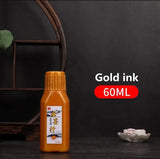 AOOKMIYA 60ml Gold/Silver/White/Red Chinese Painting Calligraphy Ink Bottle Traditional Metallic Pigment Paint For Writing Stationery