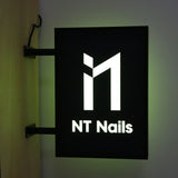 AOOKMIYA Double Sided Lightbox LED Light Signs Custom Advertising Signage Shop Sign Outdoor Lighting 45x32cm Logo Light Box