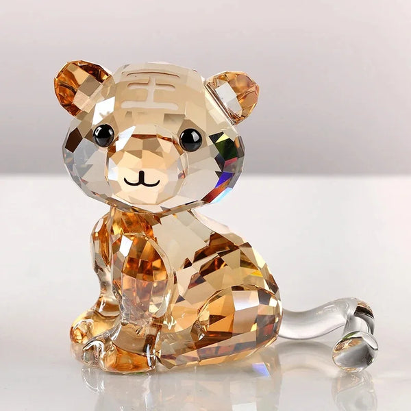 AOOKMIYA Handmade Crystal Dog Figurine Miniature Glass Animal Craft Home Decor Ornament Trinket Gift for Children