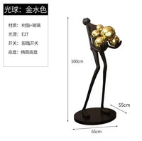 AOOKMIYA ART+ Creative Gifts Creative humanoid sculpture floor lamp ball designer exhibition hall living room lobby large figure FRP ornaments
