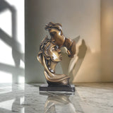 Bronze Lover Kiss Statue Bronze Wedding Lovers Kissing Sculpture Bust Kiss Statues For Home Indoor Decor Valentine's Christmas