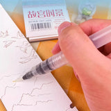 AOOKMIYA Coloring Book 24 Sheets Watercolor Paper Bookmark Line Drawing Paper 240g Wood Pulp Beginner Art Students Painting Art Supplies