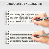 Gel Pens - 12 Retractable Gel Pens, 0.5mm Fine Tip, Quick Dry Ink, Non-slip, Smooth Writing - For Office and School Supplies