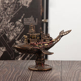 Deep Sea Mechanical Fish Whale Colourful Resin Statue Ornament Steampunk Style Home Decoration Decorative Crafts