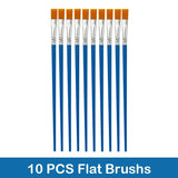 AOOKMIYA 10/20/50Pcs Painting Brushes Set Art Round Flat Hair Nylon Hair Paint Brush Pen for Oil Acrylic Watercolor School Art Supplies