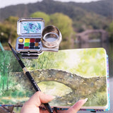 AOOKMIYA Mini Portable Paint Box Empty Box 10/16 Grid Palette Watercolor Moisturizing Box Student Artist Travel Painting  Art Supplies