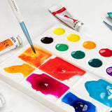 AOOKMIYA Ceramic Palette 22 Holes Rectangular Watercolor Paint Palette White Porcelain Easy To Clean Gouache Painting Art Supplies