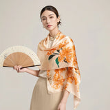 100% Silk Scarf Women Print Hangzhou Handkerchief Pure Silk Neckscarves Luxury Bufandas Silk Shawl  2025 Long Scarf