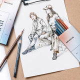 AOOKMIYA Colored Charcoal Pencil 8-color Set Bold Sketch Charcoal Art Student Hand-painted Soft Charcoal Painting Pencil Art Supplies