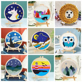 AOOKMIYA RUOPOTY Diy Punch Needle Embroidery Starter Kits For Beginner Lighthouse Diy Handicrafts Poking Embroidery Yarn Painting Arts