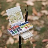 AOOKMIYA Portable Folding Palette Empty Cute Watercolor Paint Box Drawing Board Palette Creative Stationery Artist Travel Art Supplies