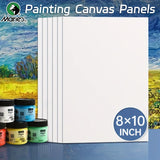 AOOKMIYA 8x10in 2/4/6pcs Canvas Panels,Artist Quality White Blank Flat Painting Boards for Drawing,Tempera for Students,Artist and Adults