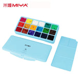 AOOKMIYA HIMI Gouache Paints Set 18/24colors 30ml Jelly Cup Non-Toxic Gouache Artist Watercolor Paint with Palette For Painting Art