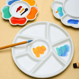 AOOKMIYA Plum Blossom Ceramic Palette Mixed Color Pigment Palette Round Ceramic Tray for Watercolor Gouache Painting Art Supplies