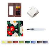 AOOKMIYA Paul Rubens Artist Grade Watercolor 8 Colors Portable Mini Walnut Paint Box Set Student Travel Sketching Art Supplies