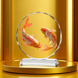 Koi Crystal Ornaments for Desktop Home Decoration Yearly Abundance Gift-giving Handicrafts for Housewarming