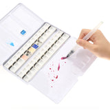 AOOKMIYA Large Empty Metal Watercolor Tin Palette 28/48 Grid Portable Solid Pigment Storage Box Portable Sketching Student Art Supplies