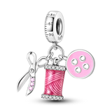 2025 Hot Sale Charms Bead 925 Sterling Silver Pink Butterfly Luminous Firefly Dangle Fit Bangle Bracelet Necklace DIY Jewelry