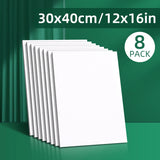 AOOKMIYA 8pcs Art Painting Canvas Panels, Blank White Boards Set,7x9/9x12/12x16/16x20 in,for Painting Projects,Canvas for Hobbists,Adults