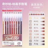 198/6 PCS Drawing Highlighter Morandi Gel Pen Student Diary Scrapbook Painting DIY Gel Pen Office School Supplies Stationery