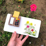 AOOKMIYA Portable Travel Watercolor Set Paul Rubens Artist Grade Watercolor 8 Colors Mini Walnut Paint Box Student Outing Art Supplies