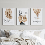 Family Hands Timeline Personalized Poster Couple Baby Name Weding Birth Date Custom Wall Art Print Memorial Day Gift Home Decor
