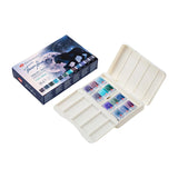AOOKMIYA Russian White Night Artist-grade Solid Watercolor Paint 12-color Full-block Portable Sketch Watercolor Box Art Supplies