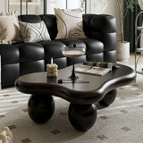 Modern Coffee Table Cloud Shape Low Coffee Table Cartoon Irregular Indoor Tea Table with 3 Oval Leg for Living Room (47in)