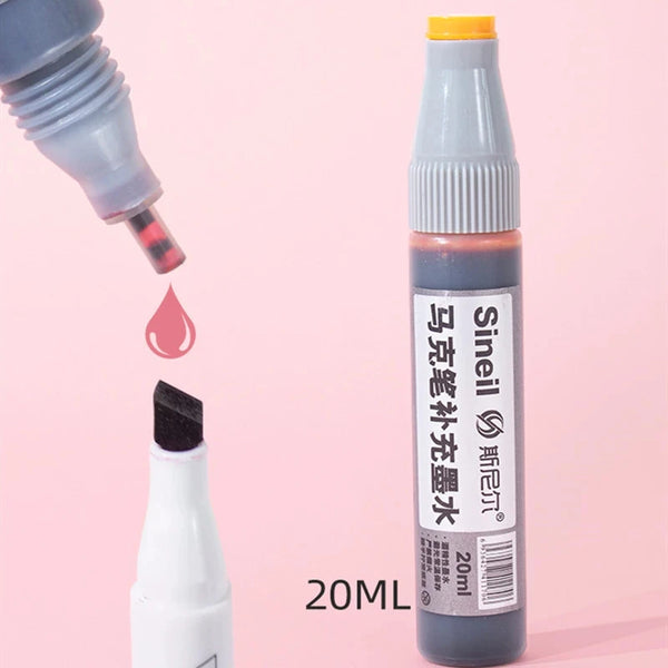 Mark Pen Replenishment Liquid Universal Touch Marker Pen Water Injection Liquid Alcohol Oily Ink Gray Series