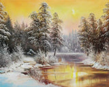 AOOKMIYA 218-378 Painting By Number Winter Landscape Home Decor For Unique Gift