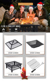 Outdoor patio square grill Charcoal warmer Bonfire basin Barbecue table Household carbon grill American oven