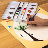 AOOKMIYA Lonely Finger Metal Travel Watercolor Tin Box with Fold-Out Palette 26 Half Pans（without Paints）  AOOKMIYA.COM