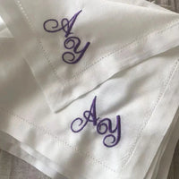AOOKMIYA Table Napkin Cloth Napkins Embroidery Wedding Cotton Napkins For Plates Decorative Table Cloth 45x45CM Letter Customizable Gift