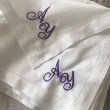 AOOKMIYA Table Napkin Cloth Napkins Embroidery Wedding Cotton Napkins For Plates Decorative Table Cloth 45x45CM Letter Customizable Gift
