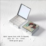 AOOKMIYA Portable Mini Travel Watercolor Paint Box Empty Palette Retro Exquisite Small Square Box Student Painting Art Supplies