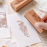 AOOKMIYA Wooden Stamp Ins Literary Retro Line Drawing Lily of The Valley Flower Handbook Diary Diy Printing Decoration Scrapbook Supplies