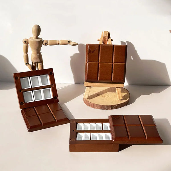 AOOKMIYA Martini Portable Solid Watercolor Paint Wooden Box Chocolate Type Beginner Paint Tray Sketch Pigment Packing Box Art Supplies