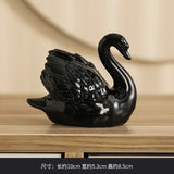 AOOKMIYA ART+ Creative Gifts Lovers Swan Ceramic Trinket Creative Black and White Living Room Study Animal Bonsai DIY Soft Decoration Home Accessories